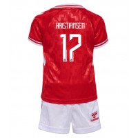 Camisa de Futebol Dinamarca Victor Kristiansen #17 Equipamento Principal Infantil Europeu 2024 Manga Curta (+ Calças curtas)